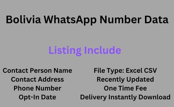 玻利维亚 WhatsApp 号码数据