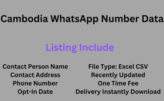 柬埔寨 WhatsApp 号码数据
