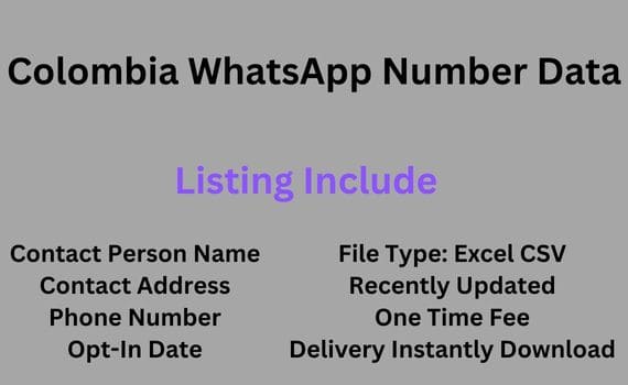 哥伦比亚 WhatsApp 号码数据