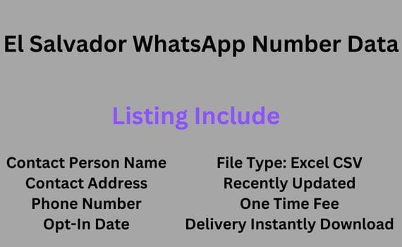 萨尔瓦多 WhatsApp 号码数据