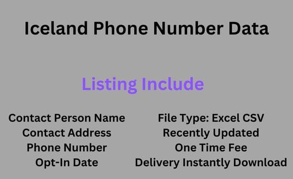 冰岛手机号码数据​