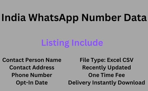 印度 WhatsApp 号码数据