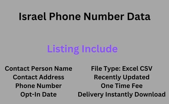以色列手机号码数据​