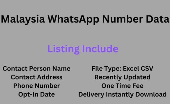马来西亚 WhatsApp 号码数据