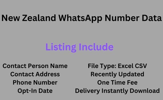 新西兰 WhatsApp 号码数据